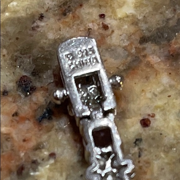 Multi-color gemstone sterling silver bracelet 7” - Picture 3 of 5